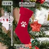17 Inch Pet Dog Cat Paw Knitted Christmas Stocking Fireplace Hanging Xmas Stockings Farmhouse Decor For Christmas Tree Ornament Party Holiday Decoration
