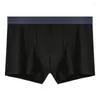 Cuecas 1 pc para homens alta elástica listrada boxer briefs roupa interior de algodão cintura respirável calcinha anti-bacteriana macia