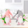 New Mother's Day Decoration Tulip Hand Holding Flower Faceless Elderly Shopping Mall Window Atmosphere Decoration Supplies