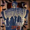 2st Halloween Hanging Ghost Skeleton Decoration Horror 30 Inch Skull Ornament Terror Atmosphere Props for Home Bar Party Festival Room Haunted House Decor