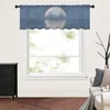 Cortina Lua Cheia Mar Meteoro Seabird Pequena Janela Valance Sheer Quarto Curto Decoração de Casa Voile Cortinas