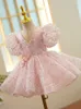 Abiti da ragazza Cute Puffy Princess Lace Glitter Paillettes Strati Tulle Kids Party Dress Ball Gown Celebrity