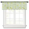 Cortina linha quadrada carta folha de limão pequena janela valance sheer curto quarto decoração casa voile cortinas
