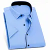 Vestido masculino camisas workwear escritório masculino clássico formal manga curta verão negócios casual plus size 8xl