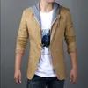Whole- New 2017 spring and autumn male blazer slim plus size with hood casual suit jacket even the hat suit hooded leisure sui339y