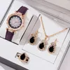 Wristwatches Watch Bracelet Set Ladies Fashion Advanced Sense Quartz Necklace Earring Five-piece Box-less
