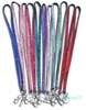 wholesale Nouvelle lanière en strass arc-en-ciel Lanière de cou en cristal Lanière longue en diamant avec porte-clés et porte-badge à clip