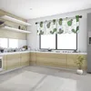 Cortina dos desenhos animados cactus verde curto sheer janela tule cortinas para cozinha quarto decoração de casa pequena voile cortinas