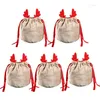 Decorazioni natalizie 5/10 Borsa regalo per feste Con coulisse Renna Caramelle Velluto Babbo Natale Anno dei bambini