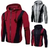 Vestes pour hommes Hommes Manteaux Patchwork Cordon de serrage Veste à capuche pour épais Casual Zip Up Manteau Athlète Courir Randonnée Sportswear Vêtements