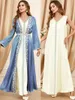 Roupas étnicas Conjuntos Muçulmanos Vestido de Noite Marrocos Caftan Elegante Abaya Dubai Lace-up Kimono Cardigan Robe Manga Longa Abays Outwear