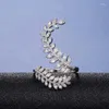 Pierścienie klastrowe luksusowy srebrny kolor cyrkonu otwartego pierścień dla kobiet dziewczęta wykwintny błyszczący kryształowy regulowany palec biżuteria