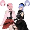 Cosplay Anime Ram RE RE Sıfır Cosplay Costume Wig Lolita Dress Farklı Bir Dünya