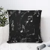 Pillow Black And White Pography Musical Note Pillowcase Cover Retor Melody Throw Case Home Zippered 40X40cm