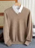 Men's Sweaters Autumn And Winter V-neck Cashmere Sweater Merino Wool Pullover Large Loose Knitted Casual