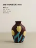 Vaser handgjorda konstnärliga keramiska vaser för vardagsrumsdekor med färgglada målning påkostade färger