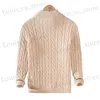 Men's Sweaters Brand High Quality 100% Cotton Sweaters Men's Autumn Cable Knit Sweater With Zipper High Collar Pullovers Zipper Pull Homme 8509 T231016