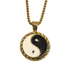 Pendentif Colliers Style chinois Mode Rétro Hip Hop Tai Chi Bagua Chaîne de collier en acier inoxydable pour hommes