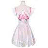 Cosplay Spel Behoeftig Meisje Overdosis Regen Omg Kawaii Angel Ame Kangel Cosplay Kostuum Pruik Anime Loli Wit Roze Jk Uniform Halloween pak