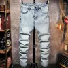 Herenjeans Eenvoud Stijl Elasticiteit Heren Blauw Mode Mager Student Potloodbroek Rechte mannelijke cowboybroek316a