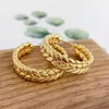 Creolen YUNLI Echtes 18 Karat Gold Ähre Reines AU750 Vintage Für Frauen Edlen Schmuck Geschenk