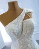 2024 luxo sereia vestidos de casamento para as mulheres um ombro cristal borla rendas vestidos de noiva customed vestidos de noiva