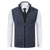 Men's Vests Men Sweater Vest Formal Workwear Stylish Knitted Zipper Stand Collar Sleeveless For Work