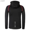 Herrspårar Autumn Men Print Run Jacket Outdoor Training Jogging Gym Varm huva Fingerhål Dragkedja Cardigan Bodybuilding Winter Sports Coatl231016