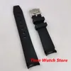 Watch Bands Black 20mmバンドラバーストラップピンクラスプラグメンズリストウォッチの交換用