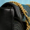 Klasyki Marmont Women Designer Torba na ramię detaliczne skórzane torebki Crossbody Purse łańcuch kosmetyków kosmetyki na zakup torby na torbę 446744