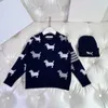 new Tracksuits for boy and girl Brother and sister Knitted three piece set Size 100-160 CM Pullover and pleated skirt Oct15