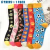 Chaussettes pour hommes 5/6/7 paires/pack coloré hommes Crew Party Crazy coton heureux drôle Skateboard nouveauté robe de mariage pour cadeaux L231016