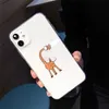 Casos de telefone celular Ottwn Cute Cartoon Animal Girafa Capa transparente para iPhone 13 Pro Max 12 Mini 11 X XS XR 7 8 Plus Casal Clear Soft TPU Capa L230823