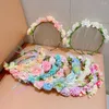 Hair Accessories Fairy Flower Wreath Headdress Multi-color Band Cloth Organza Children Crown Korean Style Headband Hoop Girl