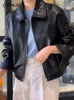 Женская кожаная куртка CJFHJE, модная элегантная куртка, женская зимняя уличная одежда, укороченное пальто из искусственного меха, винтажное мотобайкерское пальто на молнии