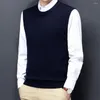 Men's Vests Sleeveless Vest Stylish Knitted Warm Casual Simple Winter Fashion Men Daily Top