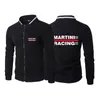 Sweats à capuche pour hommes 2023 Martini Racing Imprimer Printemps et automne Mode Couleur unie Haute qualité Délicat Chaud Casual Veste à glissière Manteau