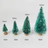 Julekorationer Mini Tree Ornament Artificial Cedar Pine Winter Snow Landscape Xmax Tablett Diy Craft Decoration 2023