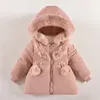 Daunenmantel 2 3 4 Jahre halten Sie warme Mädchen Jacke Herbst Winter Little Prinzessin Kapuze Reißverschluss Baby Oberbekleidung Weihnachtsgeschenk Kinder Kleidung 231016