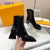 2023-Luxury Boots Ladies Winter Luxury Designer Ladies Martin Patent Leather Boots Winter Fashion High Heel Knight Big Size 35-41