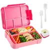 Serviesgoed Lunchboxen voor kinderen en studenten Verzegeld in compartimenten Fruitsalade Werk Magnetron Verwarming Bento Lunchbox