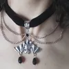 Sautoirs Goth Rouge Velours Ras Du Cou Chauve-Souris Collier Victorien Magnifique Punk Gothique Bijoux De Mode Fête Femmes Halloween Cadeau Charme 231013