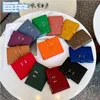 Factory wholesale ladies shoulder bag 13 colors elegant solid color leather wallet Candy-colored embossed lychee pattern women long wallet folding short purse 6905#