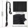 Hair Bulks MONIXI Synthetic Braided tail Long Black Hairpiece Tail with Tie for Women High Temperature Fiber 231013