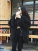 Kobiet futra zimowa Faux 2023 Solidne snowwsy mody płaszcz szczupły rękaw luźne kobiece ubrania kobiety