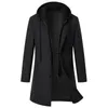 Men's Wool Blends Men Hooded Wool Blends Cashmere Long Winter Jackets Trench Coats Quality Winter Coats Male Business Casual Wool Trench Coats 4XL 231016