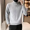 Men's Vests Men Spring High Quality Knitted Sweaters Autumn Male Slim Fit Turtleneck Sweater/Man Casual Pullove