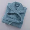 Ropa de dormir para mujer El Albornoz Mujer Algodón de lujo Terry Fleece Robe para albornoces de hombres Tallas grandes Túnicas largas Camisón de color puro