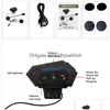 Car Bt-12 Anti-Interference Bluetooth Motorcycle Helmet Headset Wireless Headphone Speaker Hands- Intercom Motorbike Drop Delivery