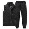 Survêtements pour hommes Survêtement Hommes 2023 Hiver Hommes Gilet Pantalon Deux Pièces Ensembles Mode Slim Fit Joggers Ensemble Sweat Costume Mâle Veste Sans Manches 5XL